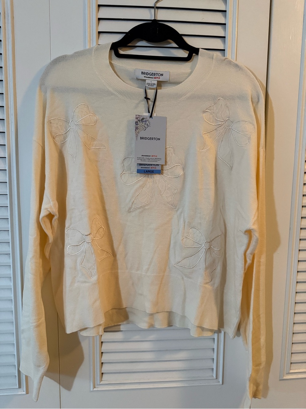 Women’s Bridgerton Cream Bow-Accent Sweater